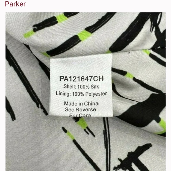 Parker Geometric Silk Halter Keyhole Dress - Size M - Picture 6 of 13